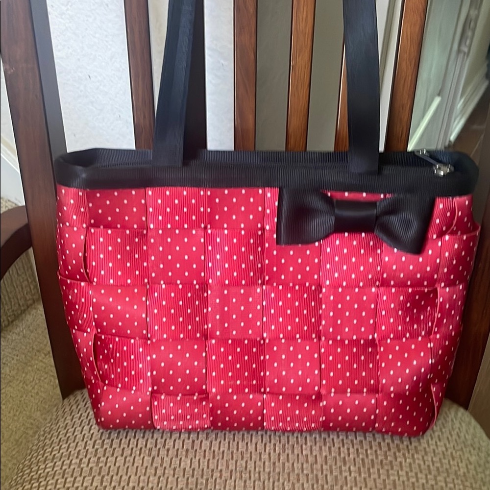 Harveys Disney Couture Minnie Mouse red dot bow tote